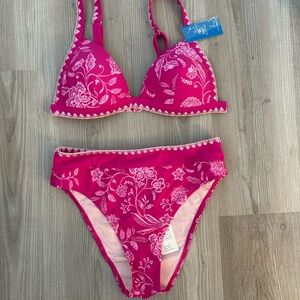 Cupshe Pink Floral Bikini Set